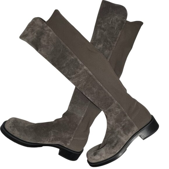 Stuart Weitzman Iconic 5050 Taupe Stretch over the Knee Boots size 39/8.5 US NEW - Picture 1 of 6